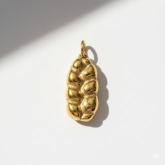 Fonottkalács charm, aranyozott