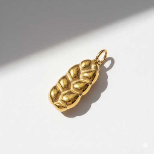Fonottkalács charm, aranyozott