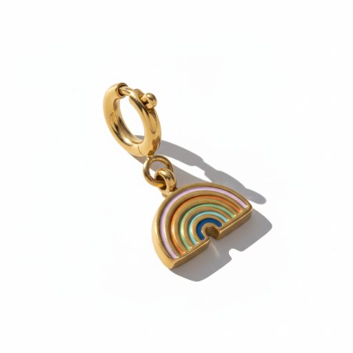 RAINBOW charm, aranyozott