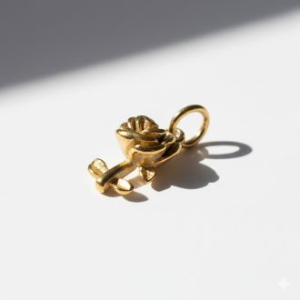 Rózsa charm, aranyozott