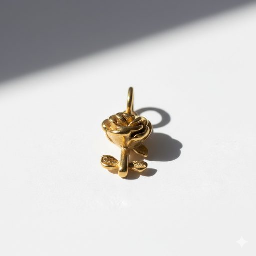 Rózsa charm, aranyozott