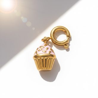 Muffin charm, aranyozott