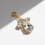 Crystal Water Drop charm, aranyozott