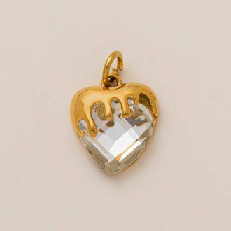 Crystal Love charm, aranyozott