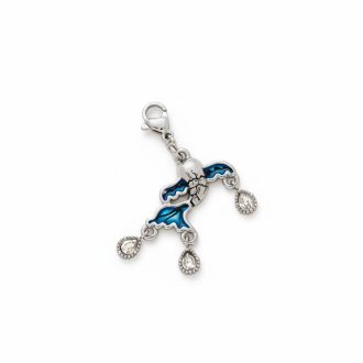 Blue Koi charm - fehérarany, aranyozott