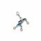 Blue Koi charm - fehérarany, aranyozott