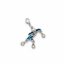 Blue Koi charm - fehérarany, aranyozott