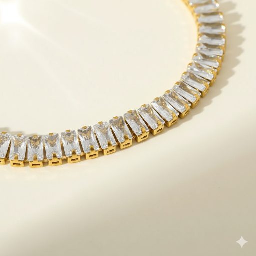 Crystal Luxe aranyozott karkötő, hókristály