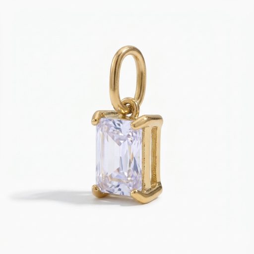 Kristály charm, aranyozott