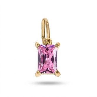 Pink kristály charm, aranyozott