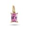 Pink kristály charm, aranyozott