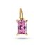 Pink kristály charm, aranyozott