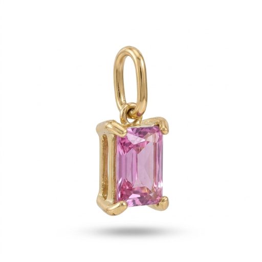 Pink kristály charm, aranyozott