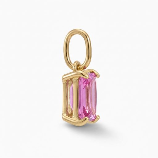 Pink kristály charm, aranyozott