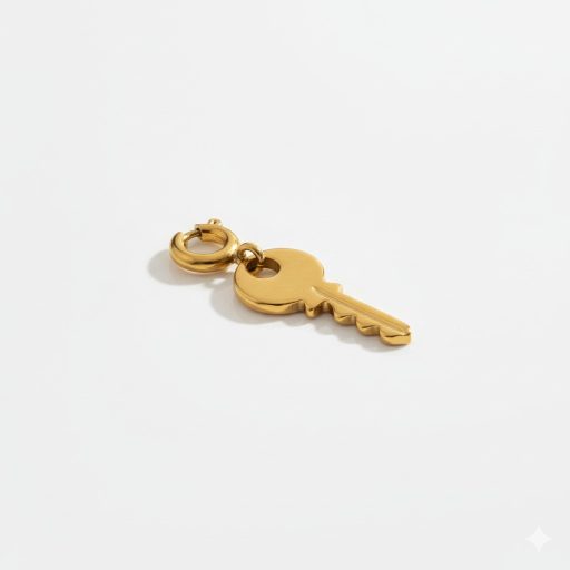 Kulcs charm, aranyozott