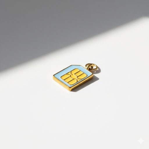 SIM kártya charm, aranyozott
