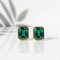 Birthstone fülbevaló - smaragdzöld, aranyozott