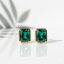Birthstone fülbevaló - smaragdzöld, aranyozott