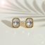 Birthstone fülbevaló - hókristály, aranyozott
