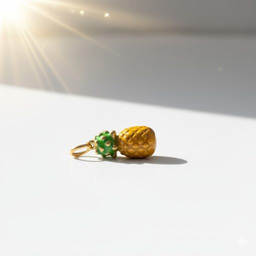 Ananász charm, aranyozott