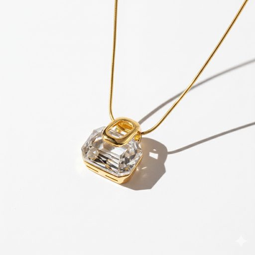 Crystal Block aranyozott nyaklánc