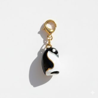 Pingvin charm, aranyozott