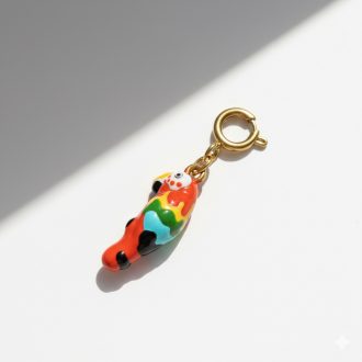 Papagáj charm, aranyozott