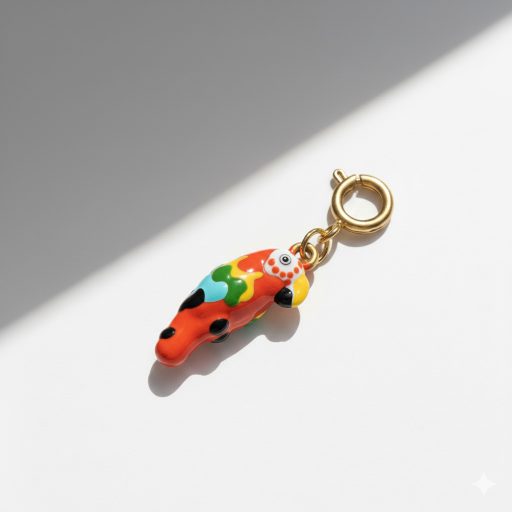 Papagáj charm, aranyozott