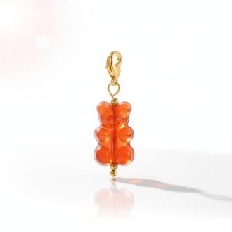 Gumimaci charm - narancs, aranyozott