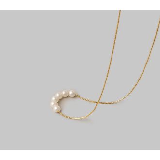 Crystal pearl nyaklánc, 18 karátos aranyozott