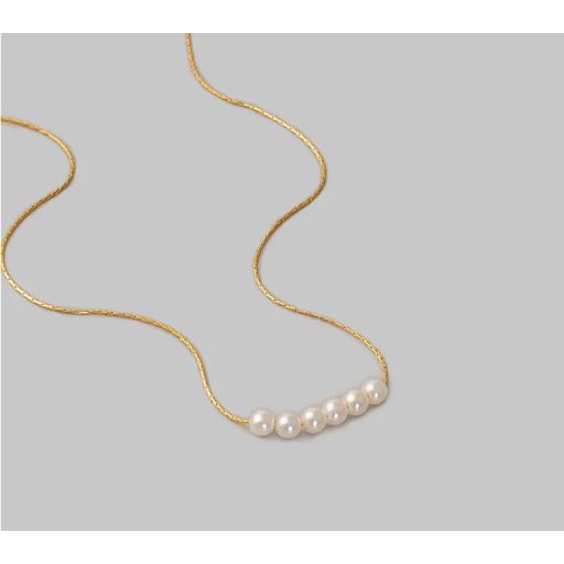 Crystal pearl nyaklánc, 18 karátos aranyozott