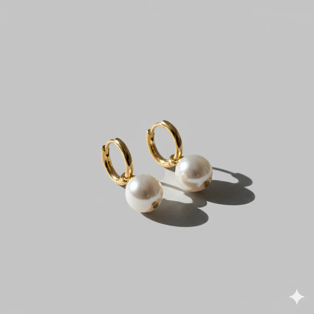 White pearl aranyozott fülbevaló