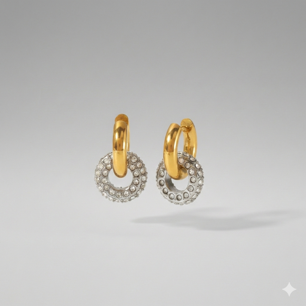 Timeless pearl aranyozott fülbevaló, ezüst