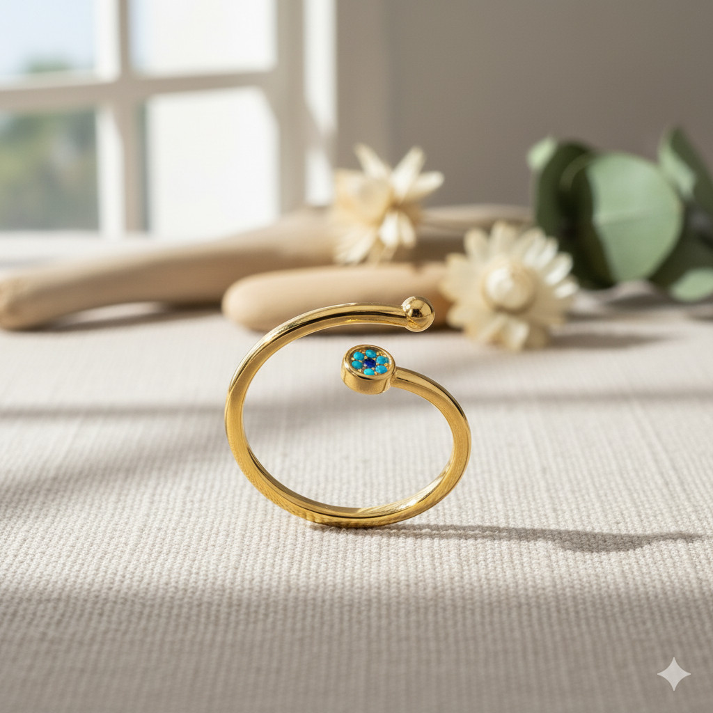 Golden eye gyűrű, aranyozott