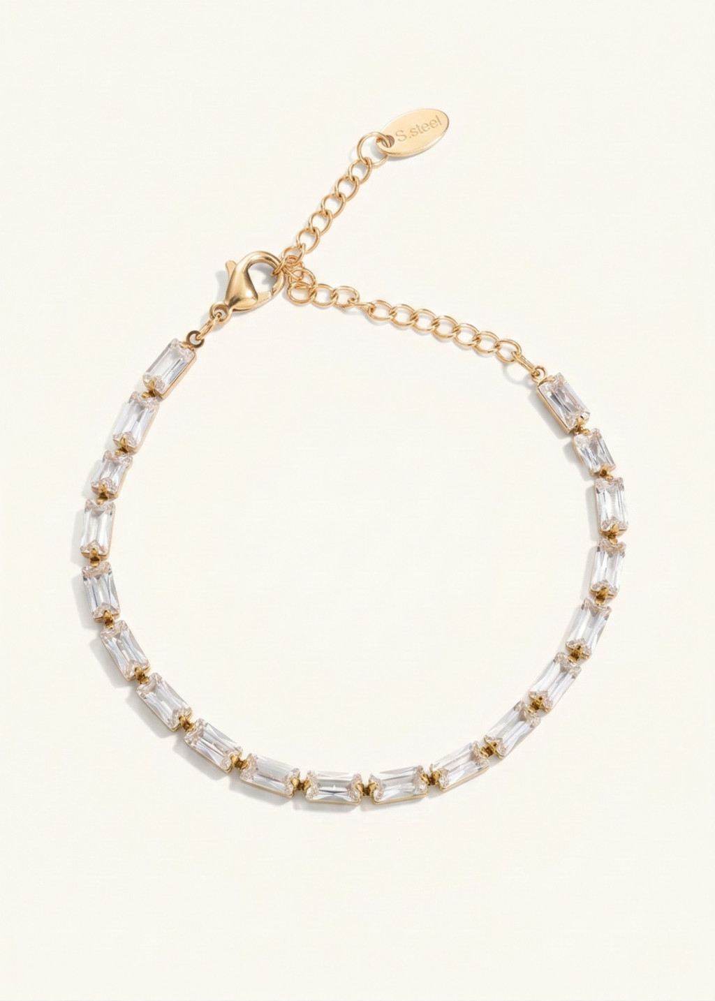 Crystal Luxe Slim aranyozott karkötő, hókristály