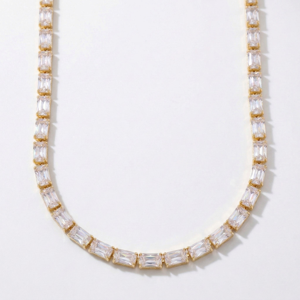 Crystal Luxe aranyozott nyaklánc, hókristály